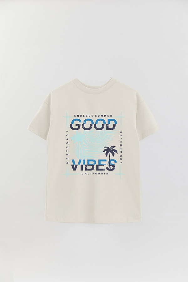 REMERA OVER ESTAMPADA GOOD VIBES