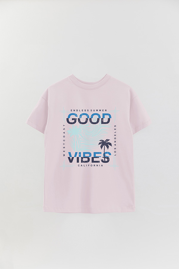 REMERA OVER ESTAMPADA GOOD VIBES