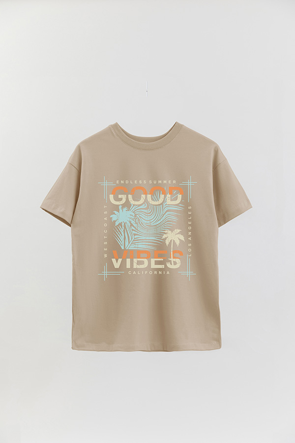 REMERA OVER ESTAMPADA GOOD VIBES