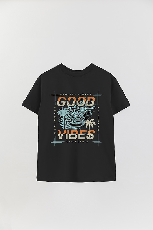 REMERA OVER ESTAMPADA GOOD VIBES