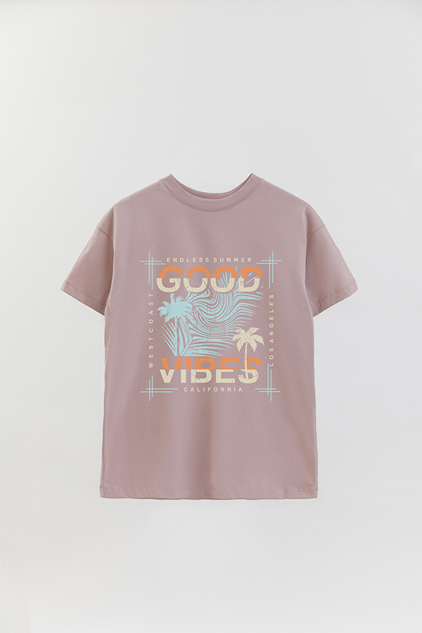 REMERA OVER ESTAMPADA GOOD VIBES