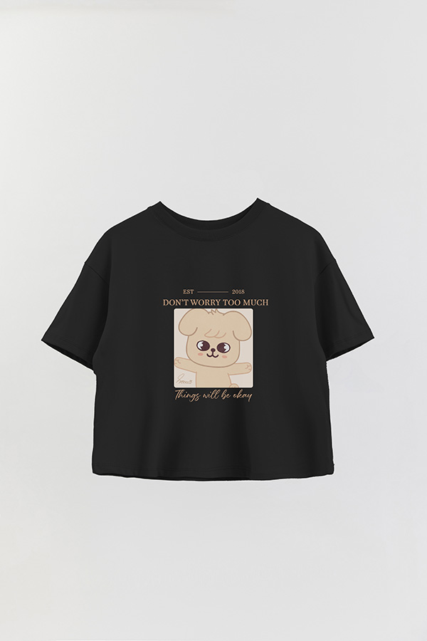 REMERA CROP ESTAMPADA SKZOO4 SEUNGMIN