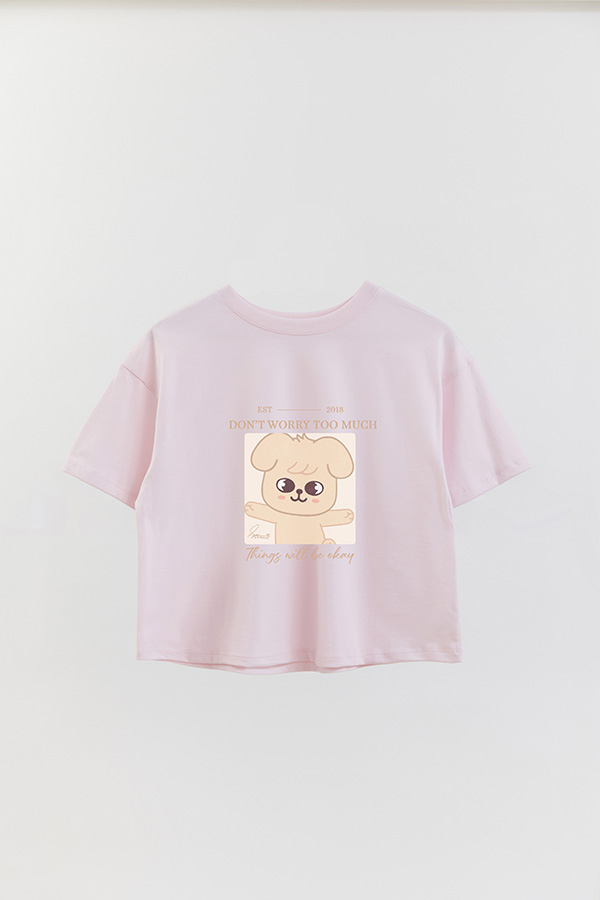 REMERA CROP ESTAMPADA SKZOO4 SEUNGMIN
