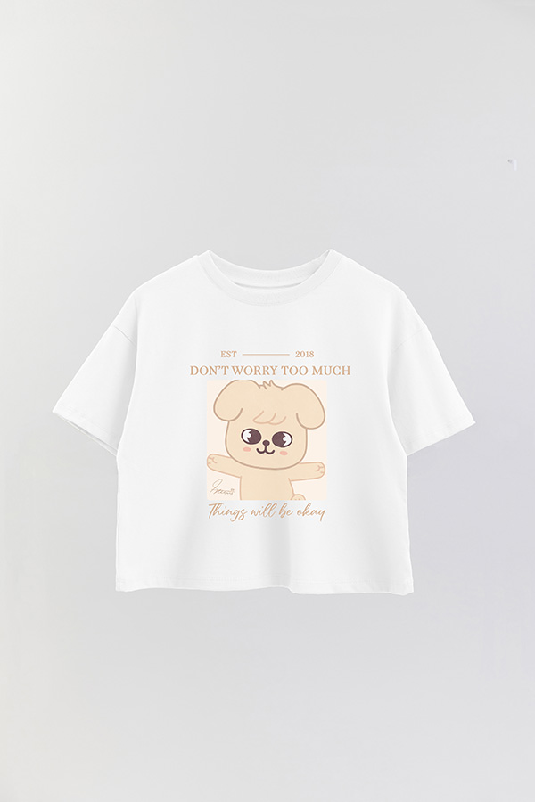 REMERA CROP ESTAMPADA SKZOO4 SEUNGMIN