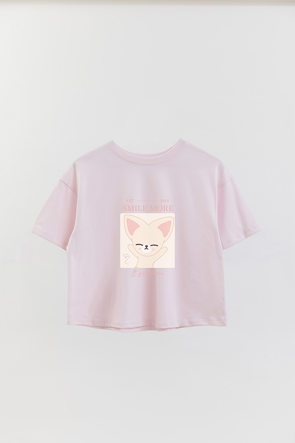 REMERA CROP ESTAMPADA SKZOO4 I.N