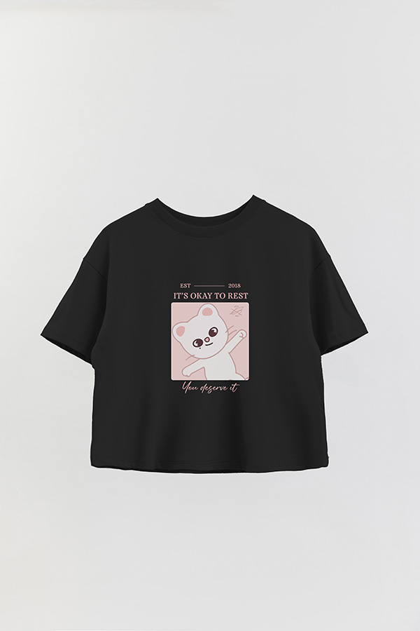 REMERA CROP ESTAMPADA SKZOO4 HYUNJIN