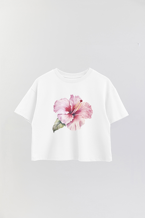 REMERA CROP ESTAMPADA HIBISCUS 3