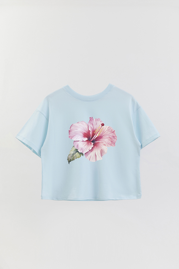 REMERA CROP ESTAMPADA HIBISCUS 3