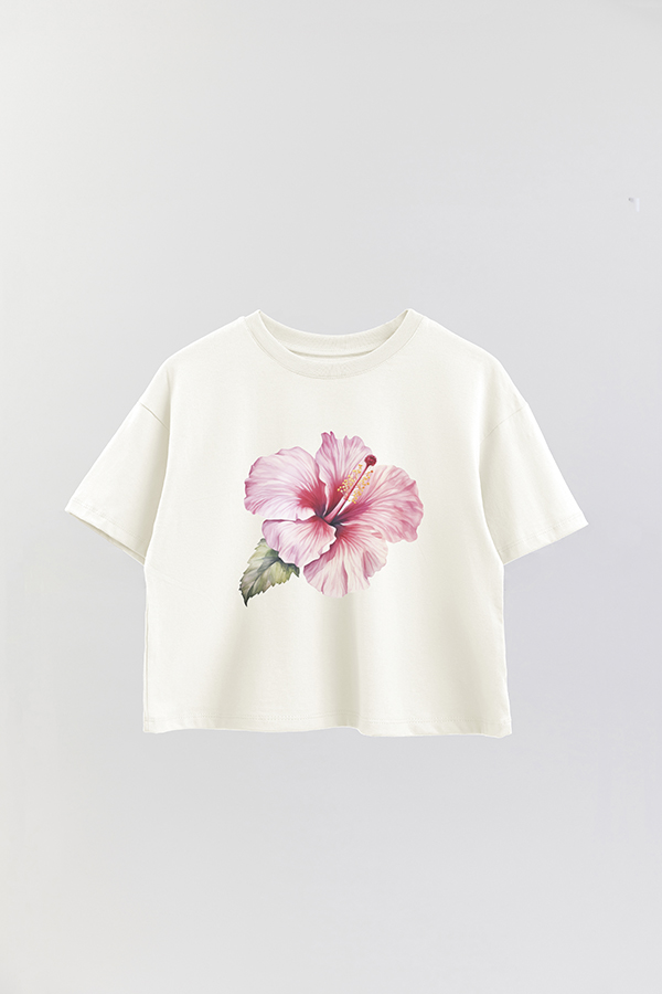 REMERA CROP ESTAMPADA HIBISCUS 3