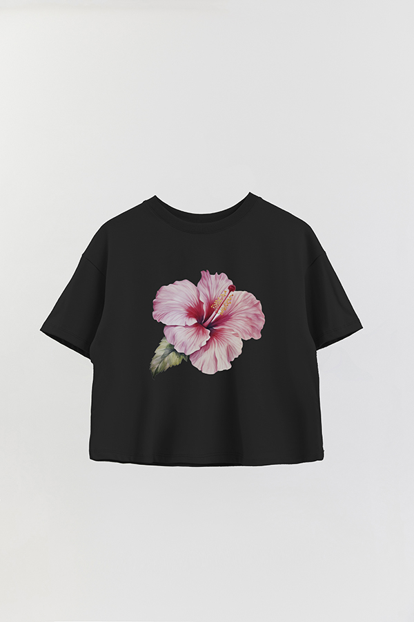 REMERA CROP ESTAMPADA HIBISCUS 3