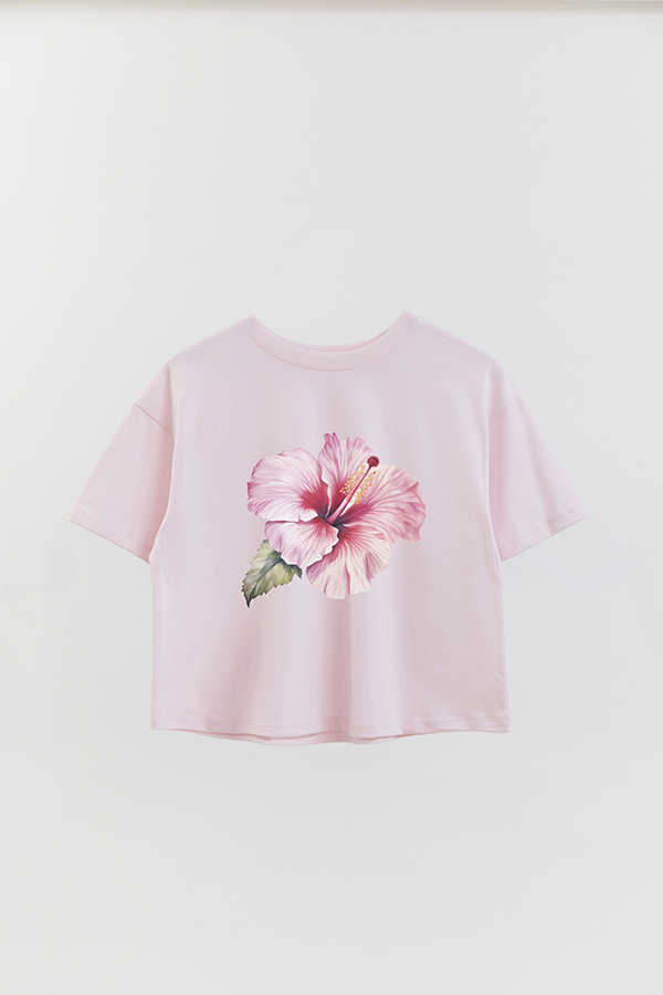 REMERA CROP ESTAMPADA HIBISCUS 3