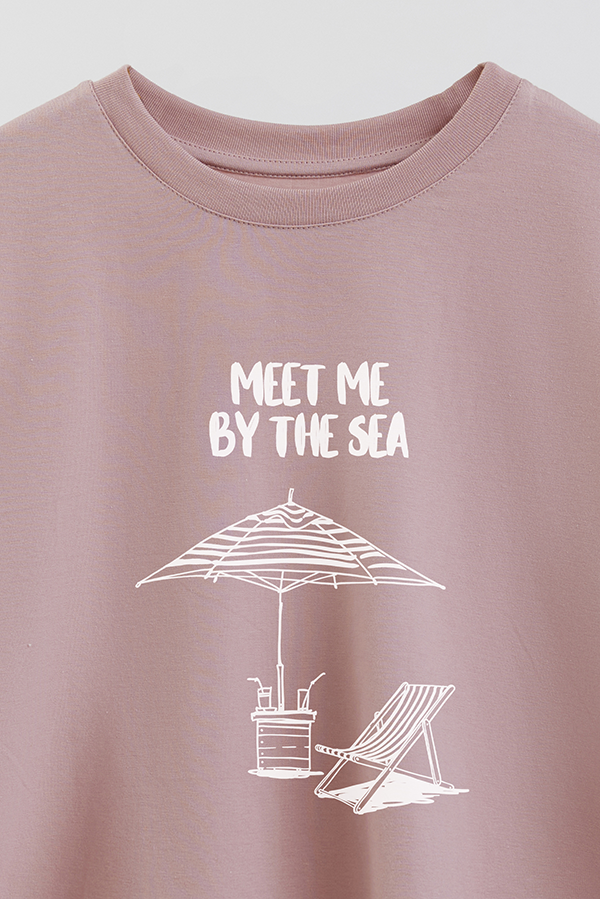 REMERA CROP ESTAMPADA BEACH MEET ME BY THE SEA