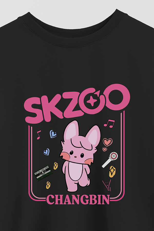 REMERA CROP ESTAMPADA SKZOO2 CHANGBIN