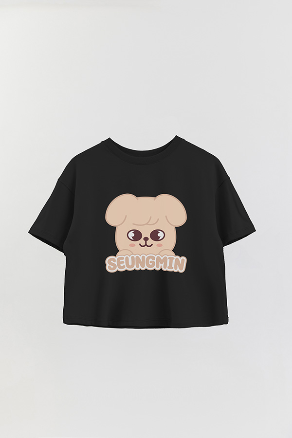 REMERA CROP ESTAMPADA SKZOO1 SEUNGMIN