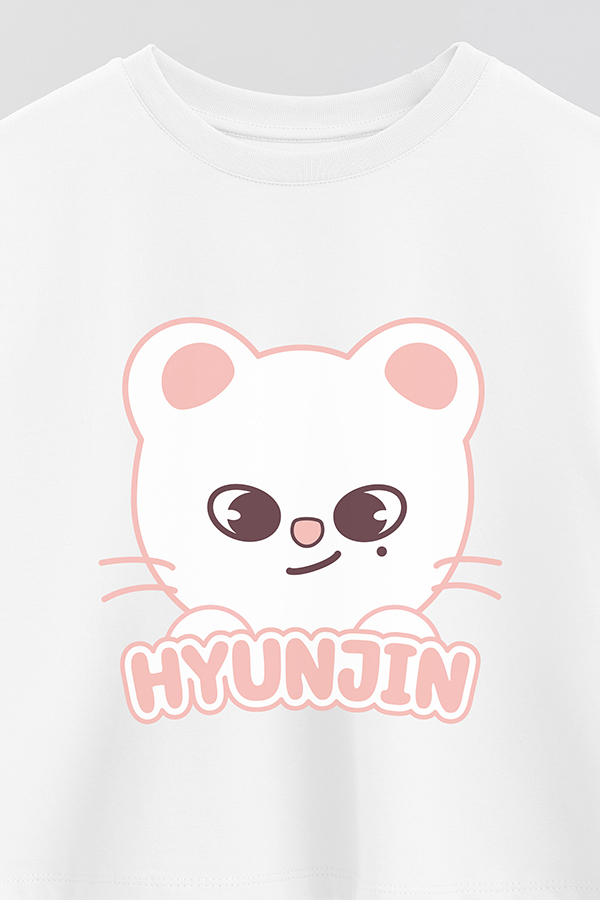 REMERA CROP ESTAMPADA SKZOO1 HYUNJIN