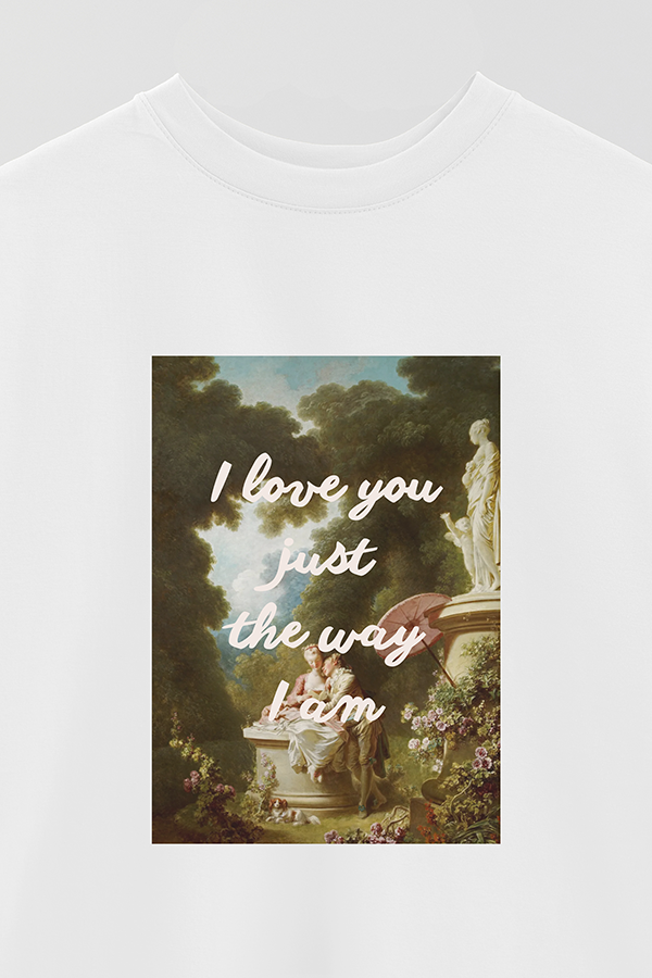 REMERA OVER ESTAMPADA ART COLLECTION 27 I LOVE YOU JUST THE WAY I AM