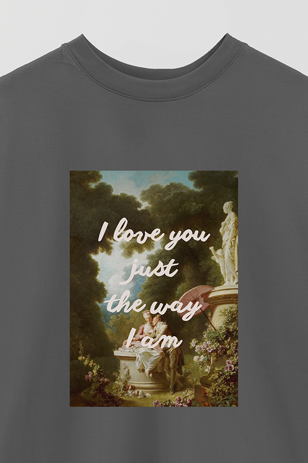 REMERA OVER ESTAMPADA ART COLLECTION 27 I LOVE YOU JUST THE WAY I AM