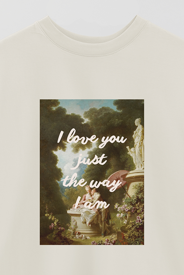 REMERA OVER ESTAMPADA ART COLLECTION 27 I LOVE YOU JUST THE WAY I AM