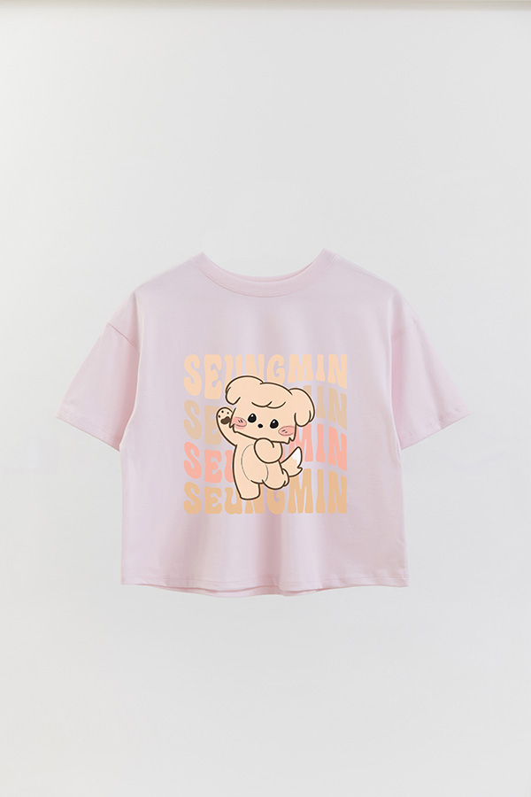 REMERA CROP ESTAMPADA SKZ RT SEUNGMIN