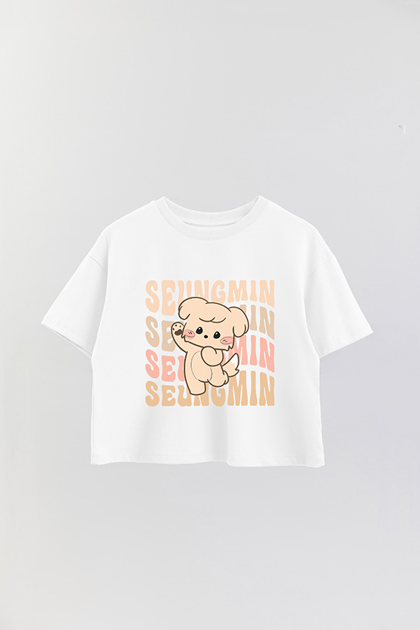 REMERA CROP ESTAMPADA SKZ RT SEUNGMIN