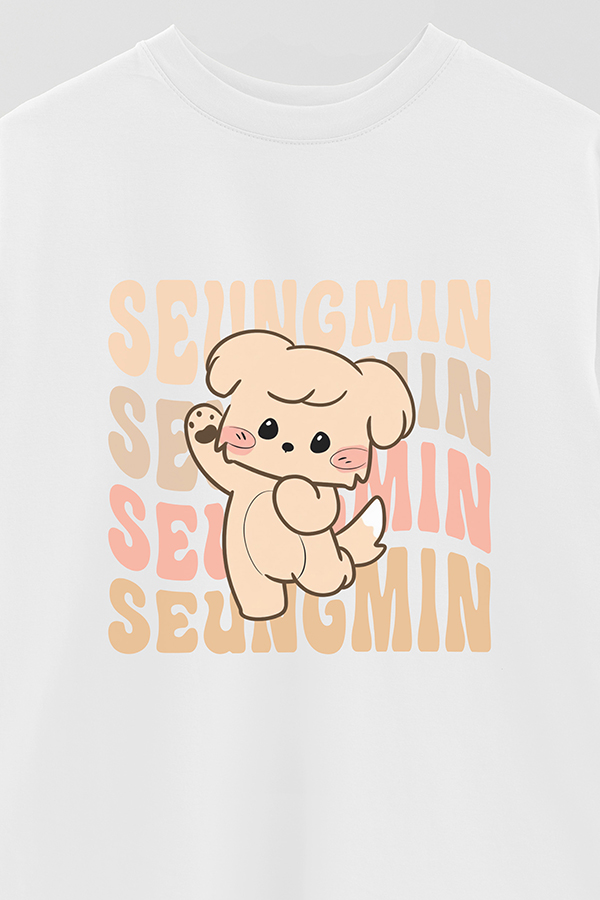 REMERA OVER ESTAMPADA SKZ RT SEUNGMIN