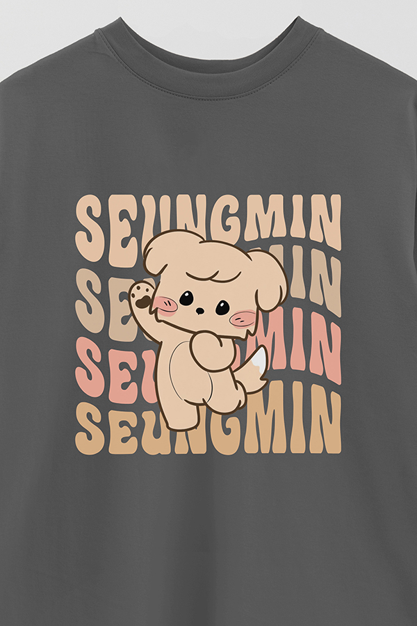 REMERA OVER ESTAMPADA SKZ RT SEUNGMIN
