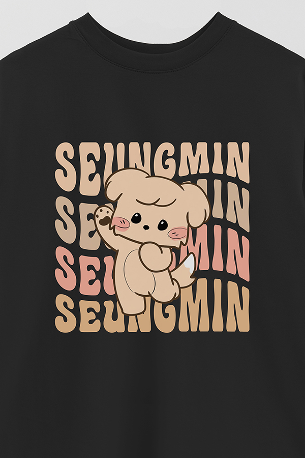 REMERA OVER ESTAMPADA SKZ RT SEUNGMIN