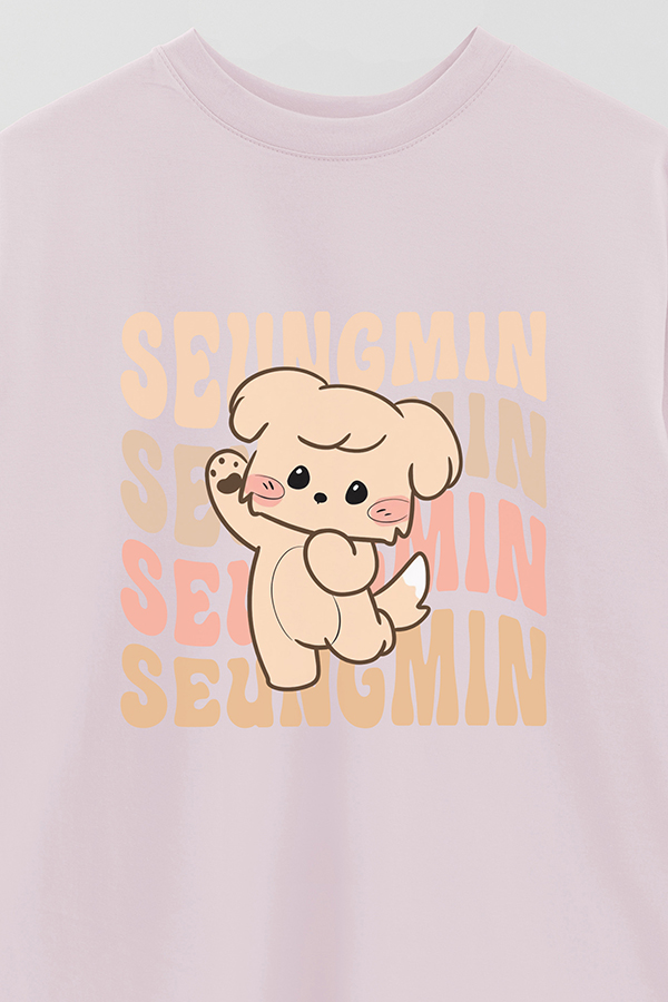 REMERA OVER ESTAMPADA SKZ RT SEUNGMIN
