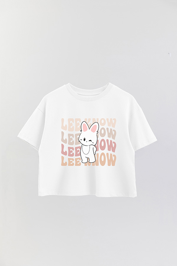 REMERA CROP ESTAMPADA SKZ RT LEE KNOW