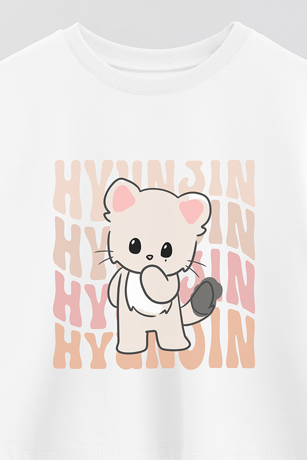 REMERA CROP ESTAMPADA SKZ RT HYUNJIN