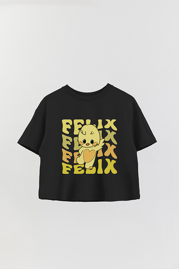 REMERA CROP ESTAMPADA SKZ RT FELIX