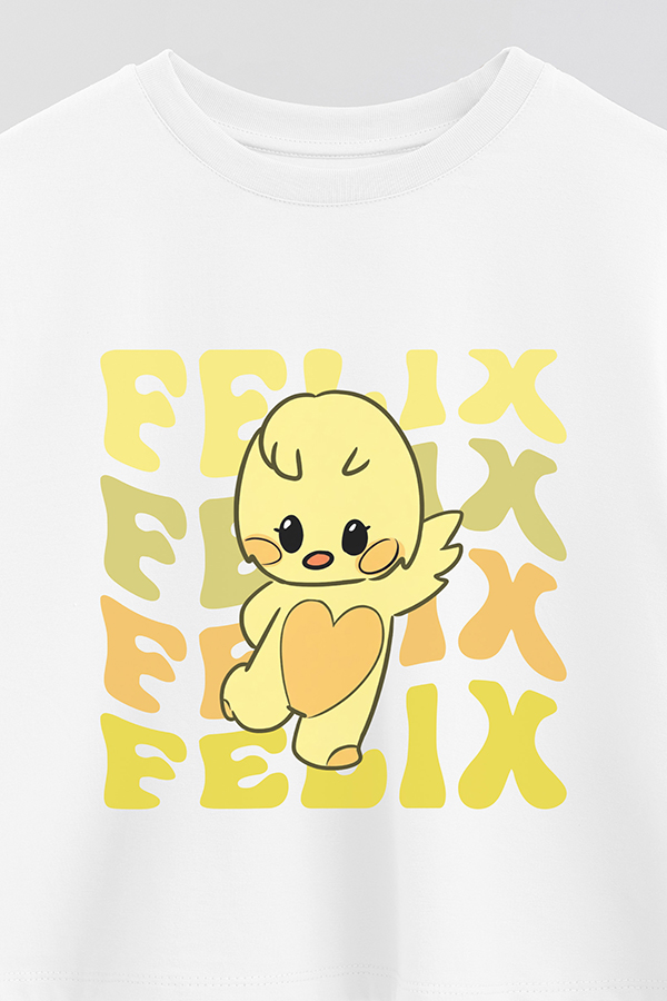 REMERA CROP ESTAMPADA SKZ RT FELIX