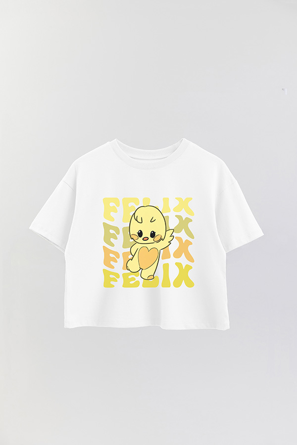 REMERA CROP ESTAMPADA SKZ RT FELIX