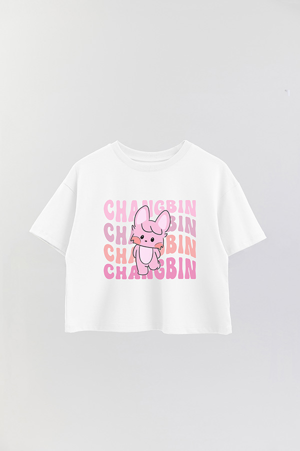 REMERA CROP ESTAMPADA SKZ RT CHANGBIN