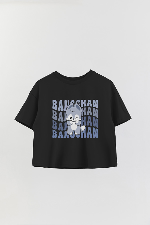 REMERA CROP ESTAMPADA SKZ RT BANGCHAN