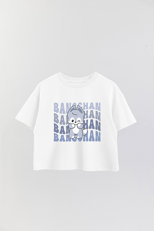 REMERA CROP ESTAMPADA SKZ RT BANGCHAN