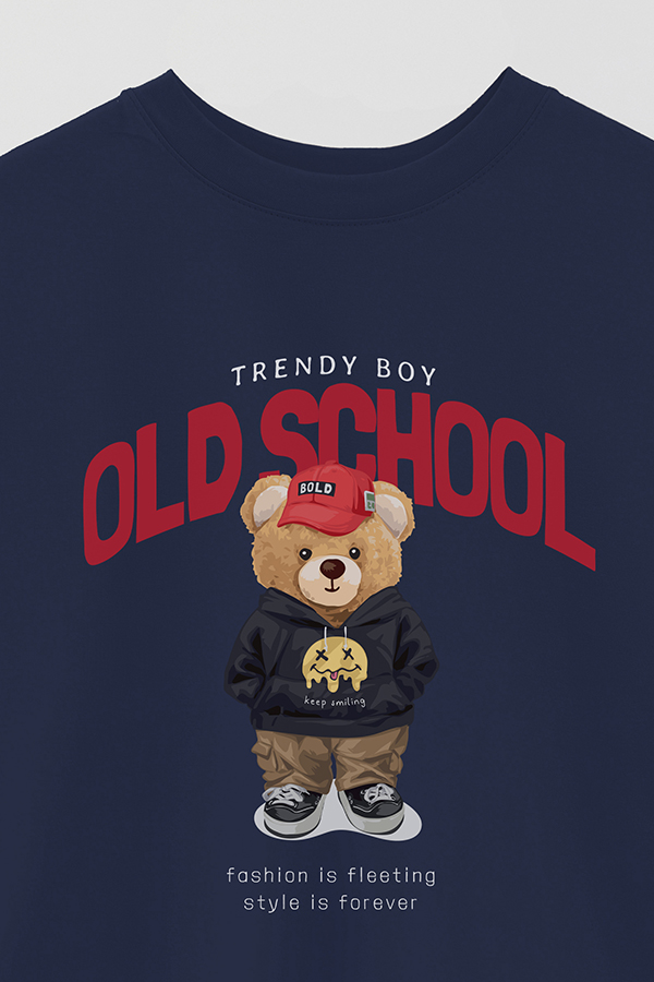 REMERA OVER ESTAMPADA UNISEX TEDDY OLD SCHOOL