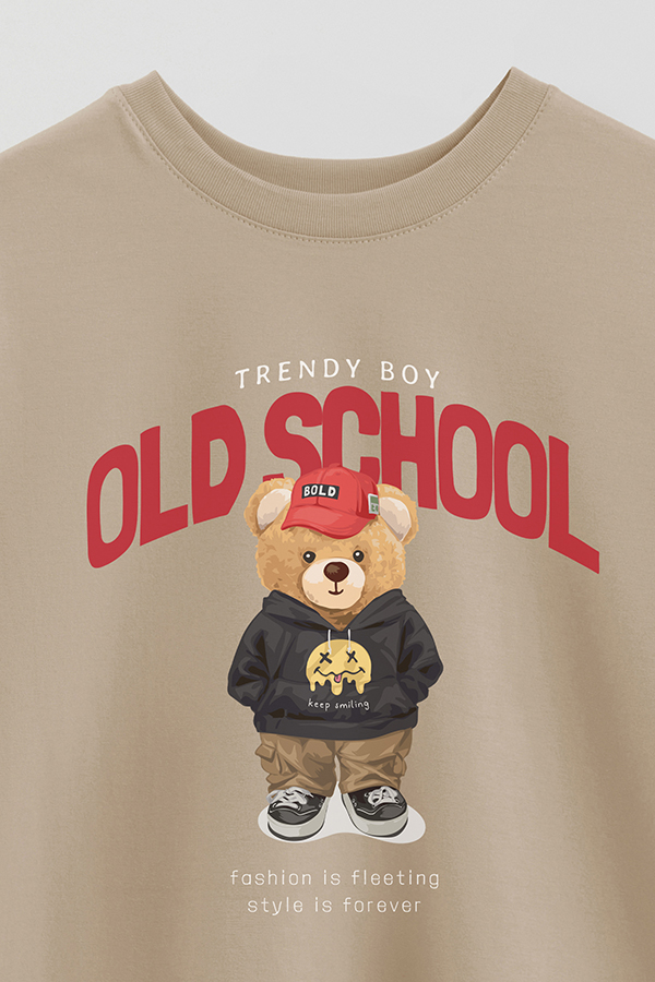 REMERA OVER ESTAMPADA UNISEX TEDDY OLD SCHOOL