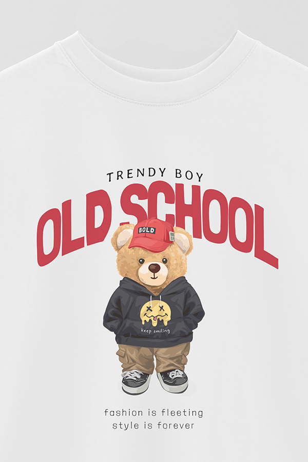 REMERA OVER ESTAMPADA UNISEX TEDDY OLD SCHOOL