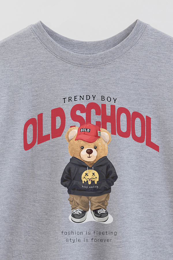 REMERA OVER ESTAMPADA UNISEX TEDDY OLD SCHOOL