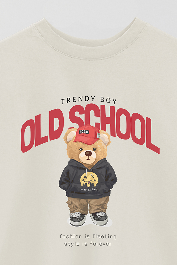 REMERA OVER ESTAMPADA UNISEX TEDDY OLD SCHOOL