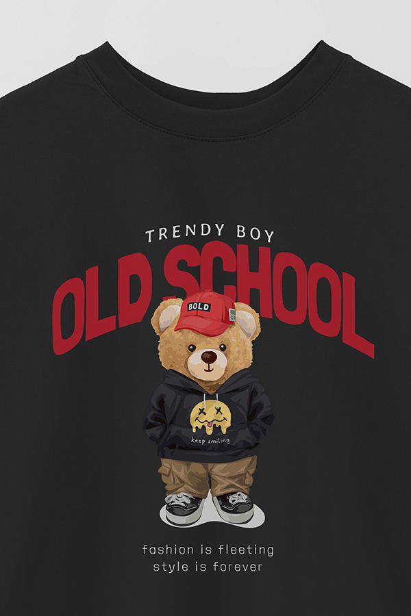 REMERA OVER ESTAMPADA UNISEX TEDDY OLD SCHOOL