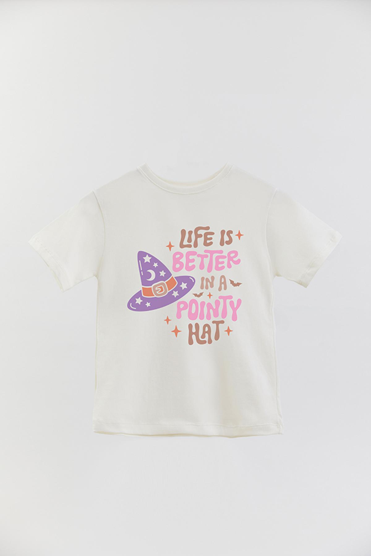 REMERA BASIC GIRL RT LIFE IS BETTER IN A POINTY HAT