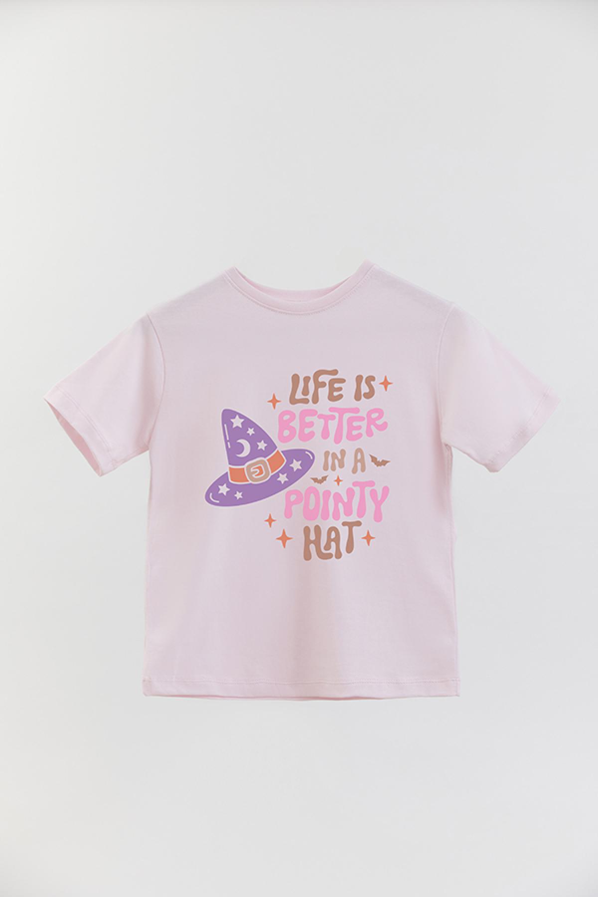 REMERA BASIC GIRL RT LIFE IS BETTER IN A POINTY HAT