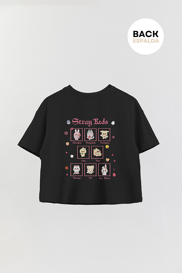 REMERA CROP ESTAMPADA STRAY KIDS FB CT