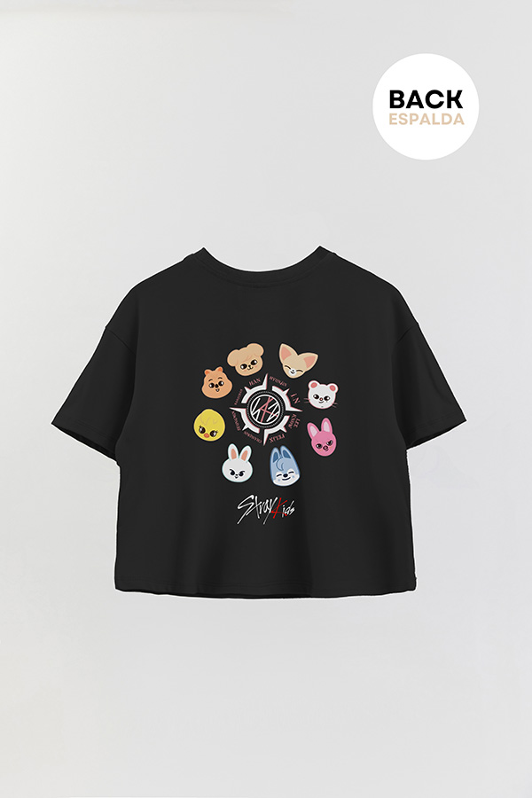 REMERA CROP ESTAMPADA STRAY KIDS FB CT2