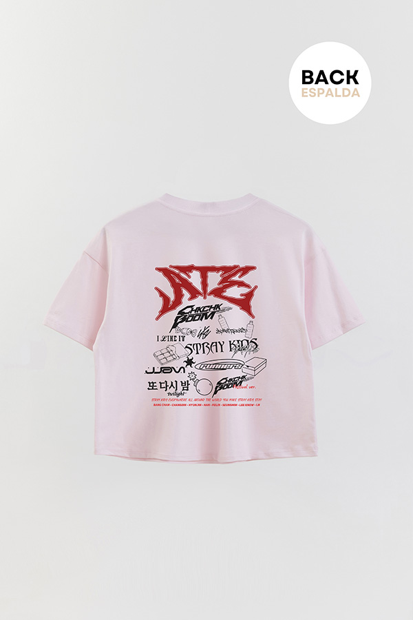 REMERA CROP ESTAMPADA STRAY KIDS FB ATE