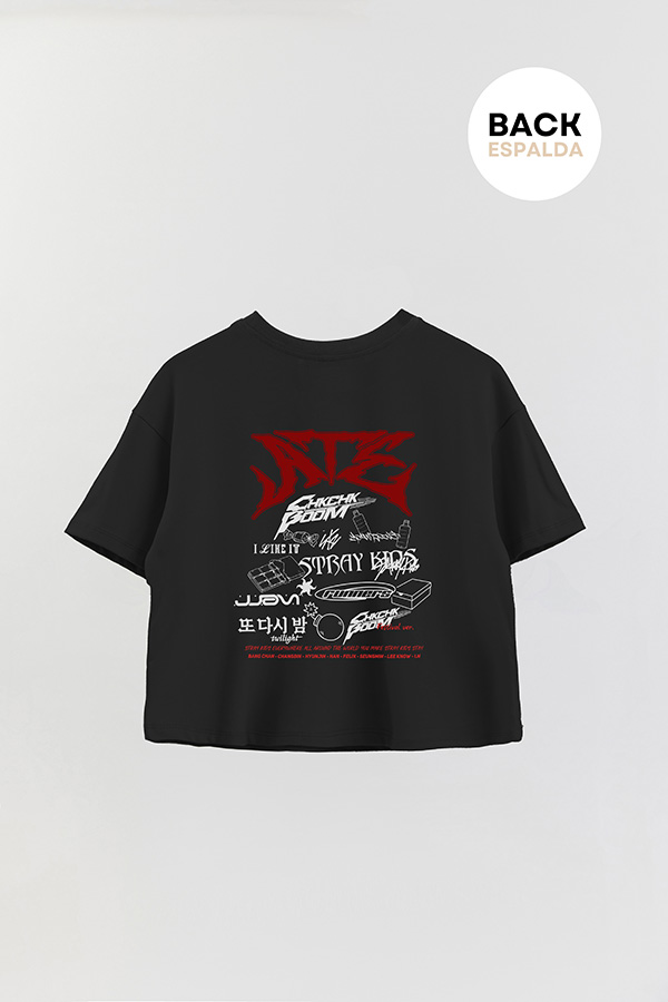 REMERA CROP ESTAMPADA STRAY KIDS FB ATE