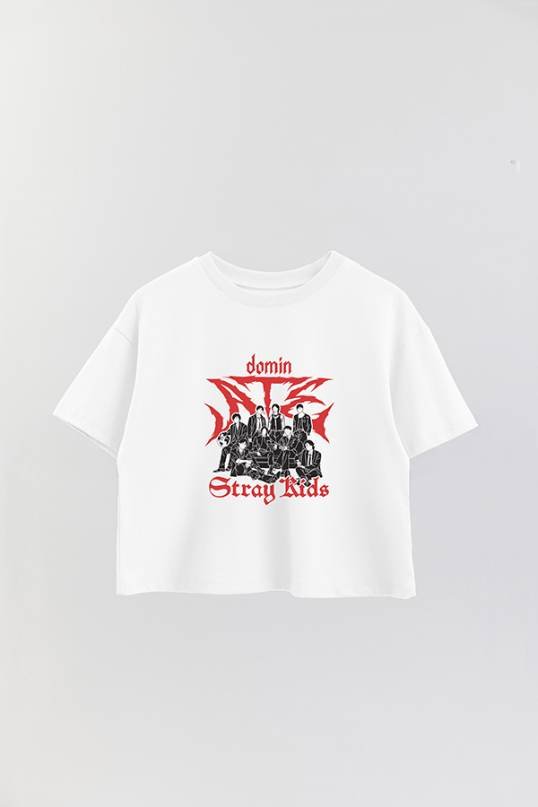REMERA CROP ESTAMPADA STRAY KIDS DR4