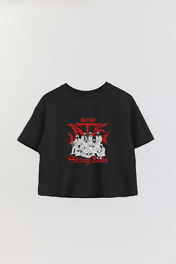 REMERA CROP ESTAMPADA STRAY KIDS DR4